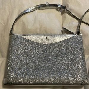 Kate Spade, NWT, silver glitter purse, no dust bag